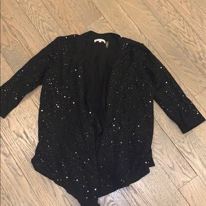 MINNIE ROSE glitter cardigan black quarter sleeve
